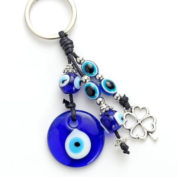 Evil Eye Four Leaf Clover Keychain- Sutra Wear