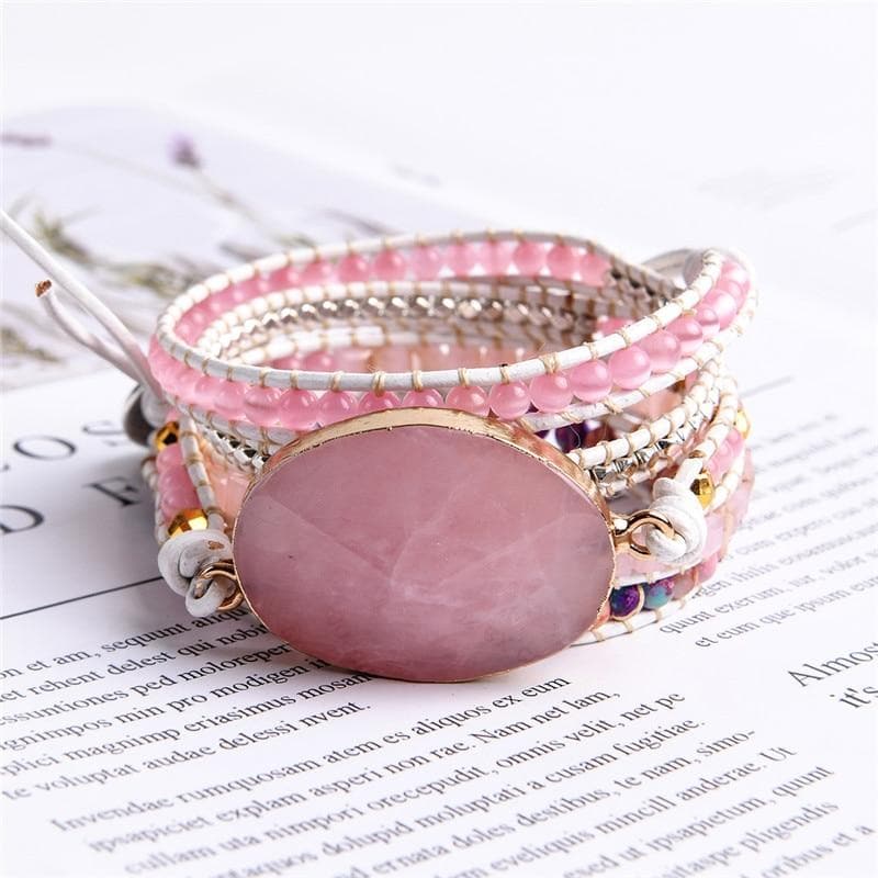 Rose Quartz Wrap Bracelet - Sutra Wear