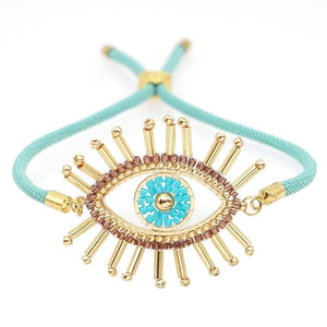 Boho Light Blue Evil Eye Bracelet - Sutra Wear