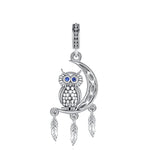 Dreamcatcher Style Owl 925 Sterling Silver Necklace