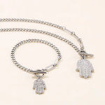 Hamsa Necklace and Hamsa Bracelet Set