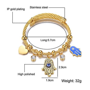Openable gold plated link chain charm bracelet 