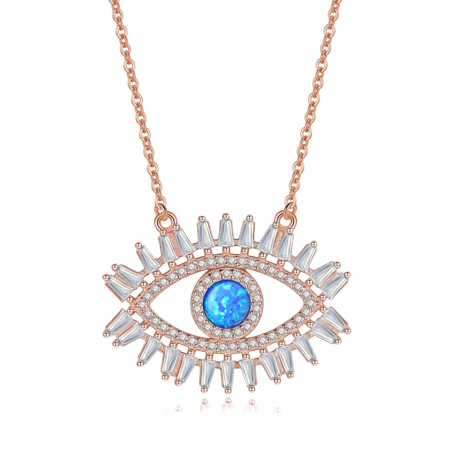 Italian Silver Enamel Evil Eye Necklace - QVC.com