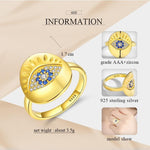 Evil Eye 925 Sterling Silver Gold Plated Ring - SUTRA WEAR