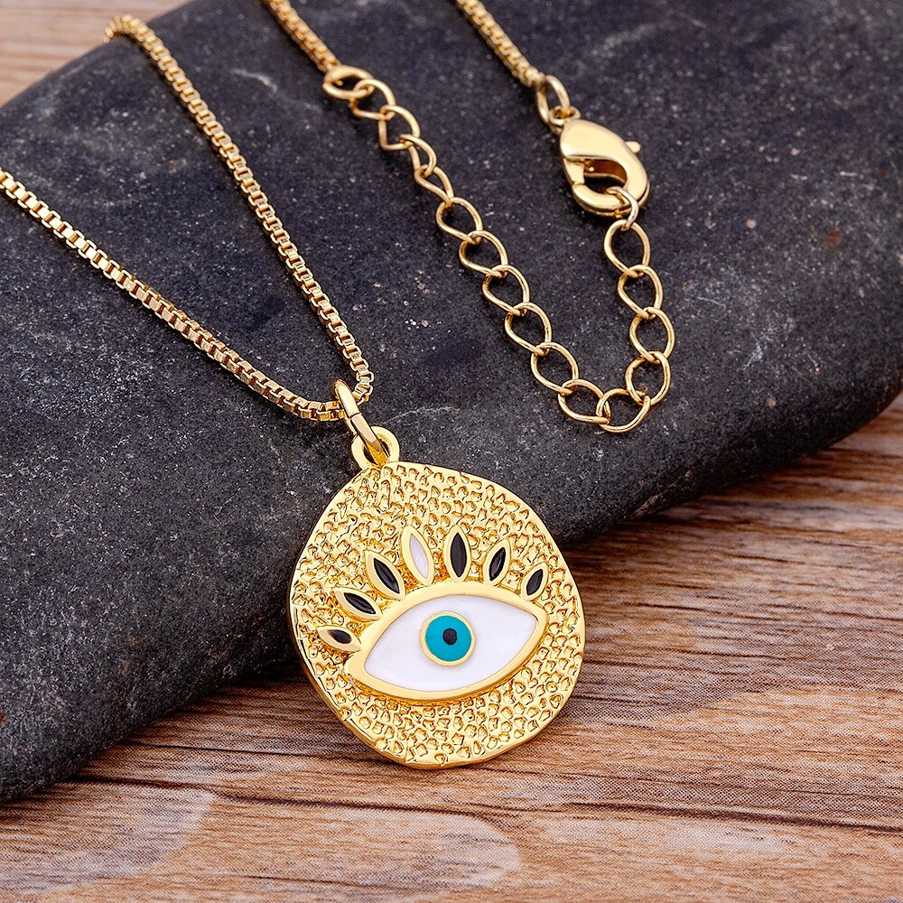 Evil Eye Necklace with Gold Color Pendant