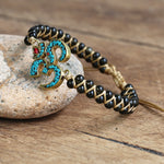 Handmade Obsidian OM Bracelet