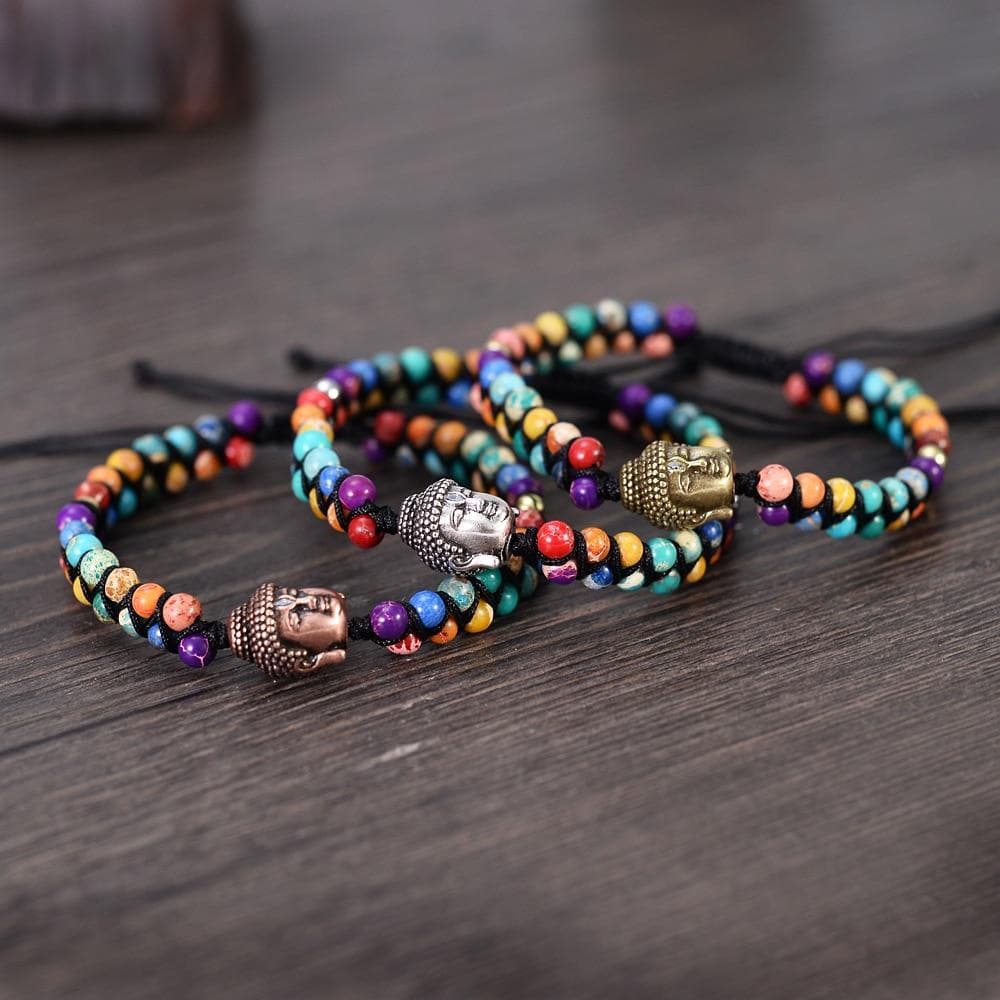 Natural Stone Meditating Buddha Bracelet - Sutra Wear