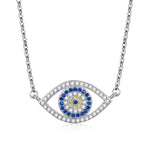 Evil Eye Zircon Stones 925 Sterling Silver Necklace - Sutra Wear