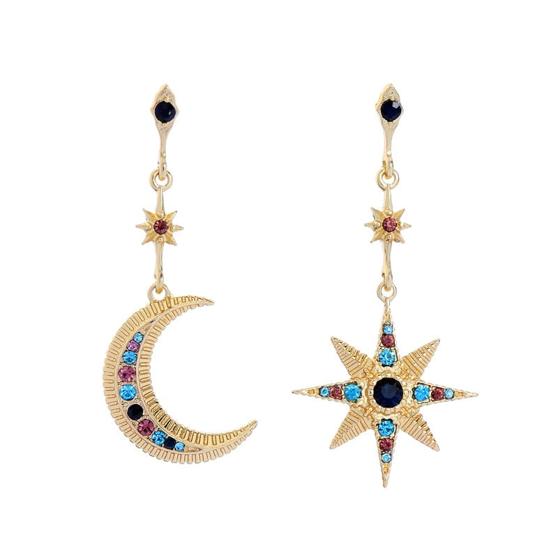 Boho Star Moon Earrings