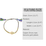 Evil Eye Charm Rainbow Thread Bracelet