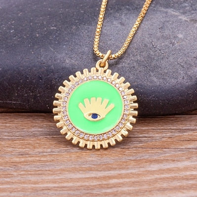 small evil eye pendant necklace