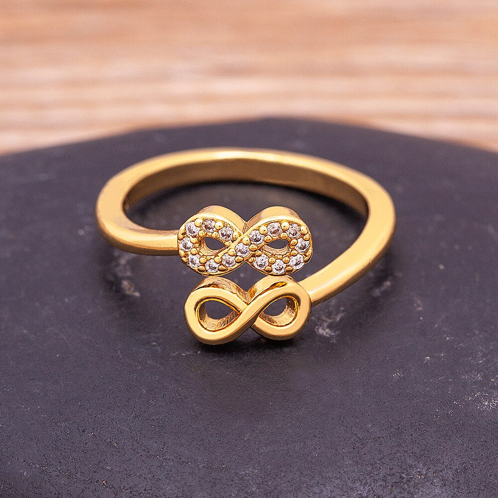 Gold Plated 925 Silver Forever Infinity Ring