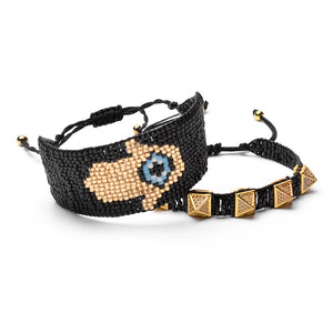 Buy Young  Forever MenTastic Multilayer Leather Hamsa Hand Peace Owl Leaf  Charm Gift Bracelets B570 online  Looksgudin