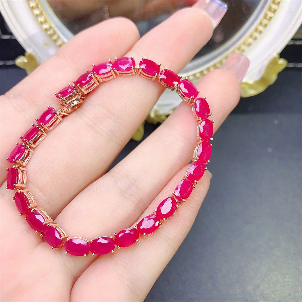Natural Ruby 3mm Ruby Bracelet - Shop gemsrichjewelry Bracelets - Pinkoi