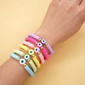 Multicolored Evil Eye 6 Bracelets Combo Set