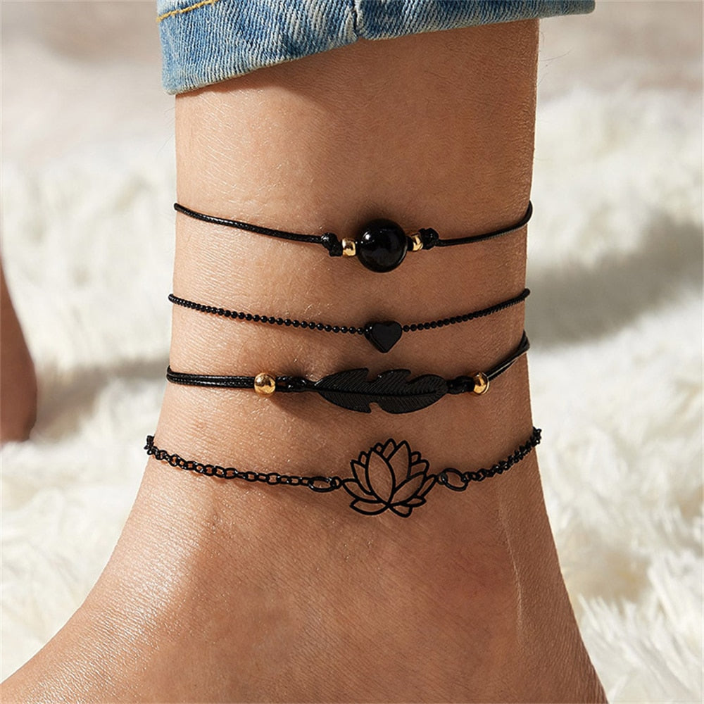 Waterproof String Anklets Cute Beaded Ankle Bracelets Beach Wave Anklet  Stainless Steel Coin Boho Ankle Jewelry for Women Teen Girls, Metal price  in UAE | Amazon UAE | kanbkam