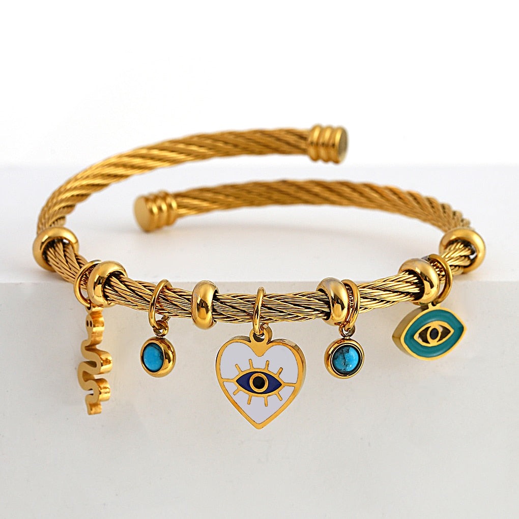 Jelly Heart Gemstone Charm Bracelet | 18ct Gold Plated/Multi Quartz |  Missoma