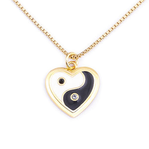Yin and Yang Heart Necklace