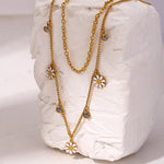 layered daisy necklace