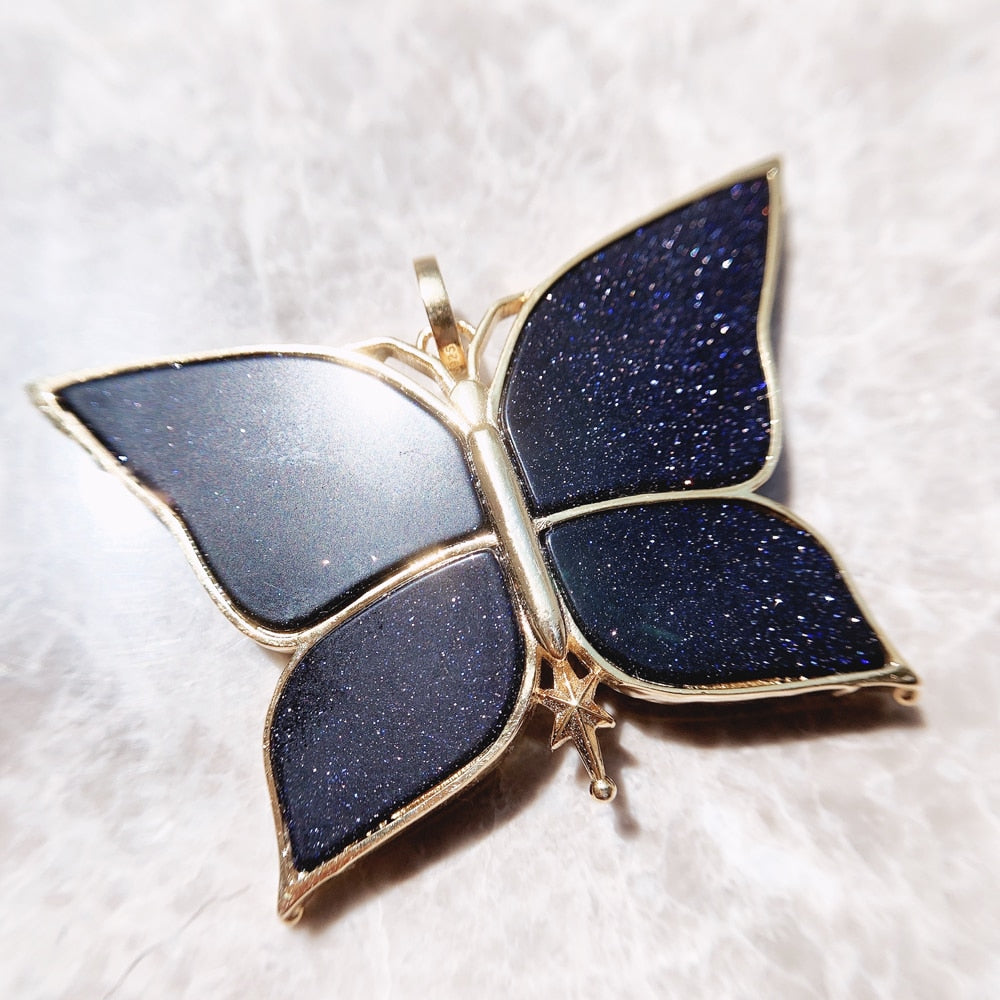 Black and Gold Butterfly Pendant