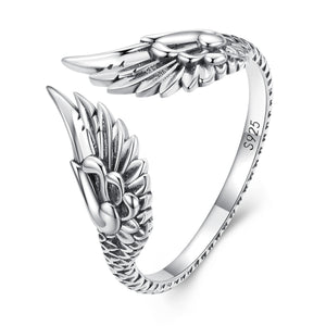 Sterling Silver Open Wings Ring