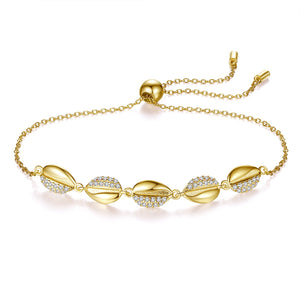 gold plated sea shell bracelet
