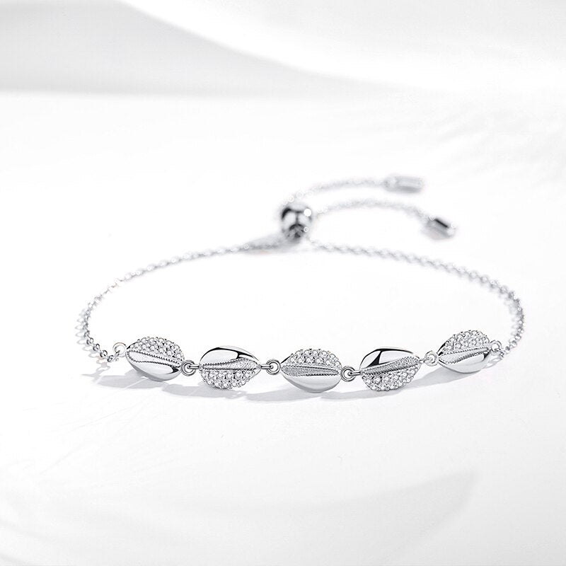 silver sea shell bracelet