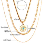 Evil Eye Multilayer Gold Color Necklace