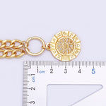 Twelve Zodiac Symbol Sun Pendant Necklace