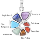 Natural Crystal Stone 7 Chakra Spiral Necklace - Sutra Wear