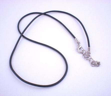 17" / 43 cm Black Rubber Strings With Clasps for Pendants (Pack of 4) - Sutra Wear