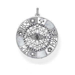 Evil Eye Mystical Symbols 925 Sterling Silver Pendant - Sutra Wear