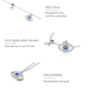 Evil Eye and horseshoe 925 Sterling Silver Necklace - Sutra Wear