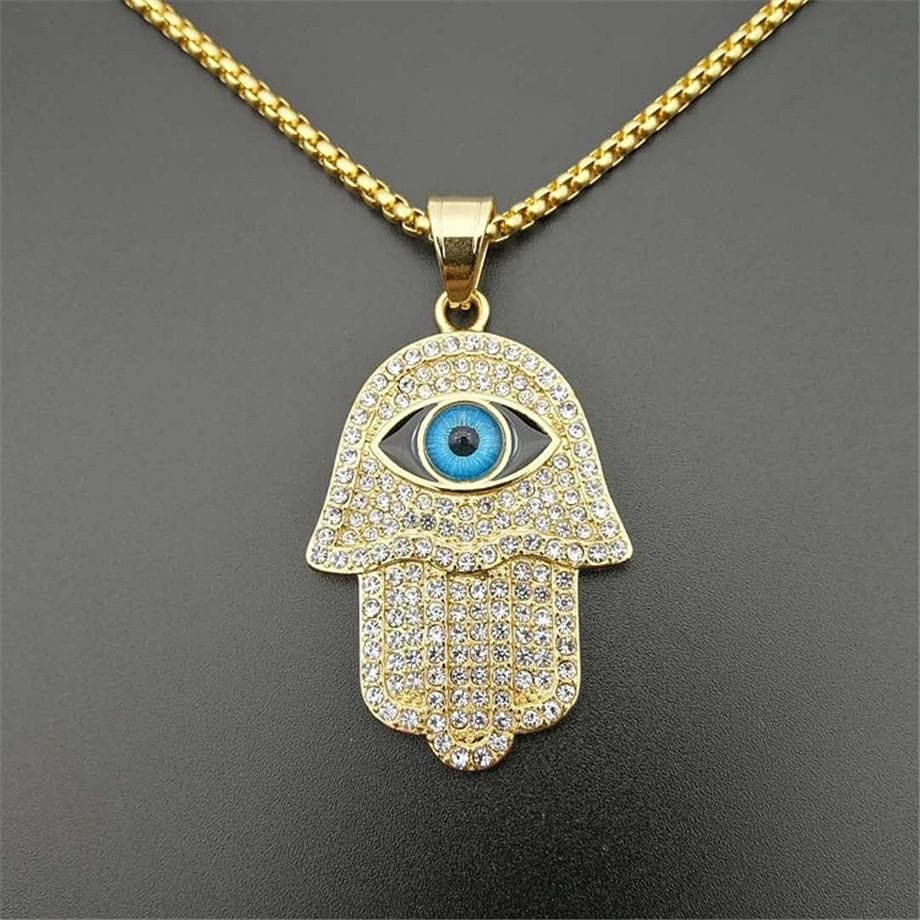 The Bling Stores Hamsa hand Evil Eye Pendant Necklace for Girls & Women :  Amazon.in: Fashion