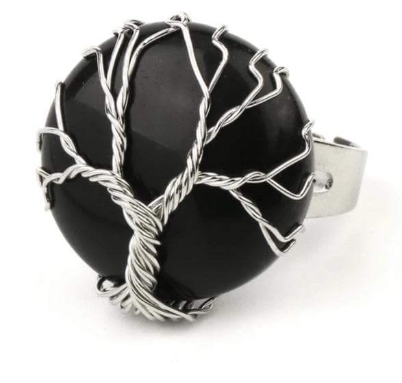 Black Onyx Crystal Ring - Sutra Wear