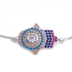 Hamsa Multicolored Stones Bracelet - Sutra Wear