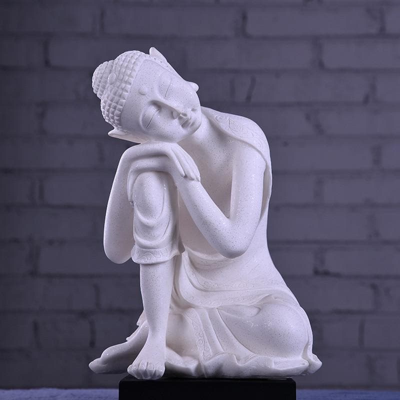 White Sandstone Buddha Statue - Sutra Wear