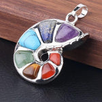 Natural Crystal Stone 7 Chakra Spiral Necklace - Sutra Wear
